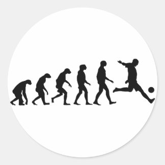 Evolution des Fußballs Runder Aufkleber