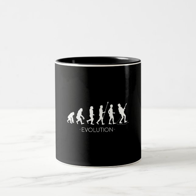 Evolution des Gitarrist Shirts, Rock Music Gitarre Zweifarbige Tasse (Mittel)