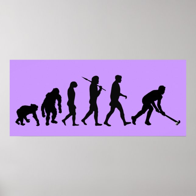 Evolution des Hockeysports - Hockeysportler Poster (Vorne)