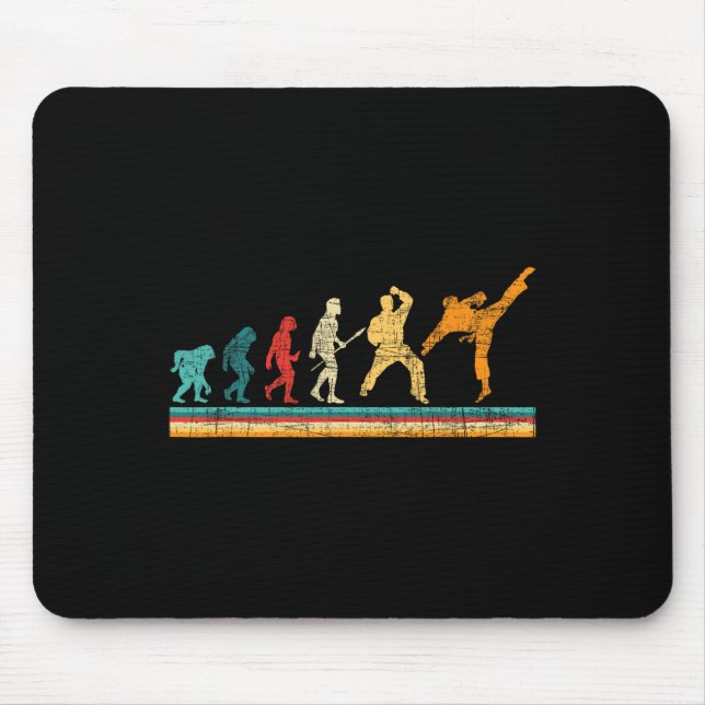 Evolution des Karate - Kampfsporttrainer Karateka Mousepad (Vorne)
