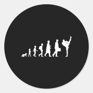 Evolution des Kickboxens Runder Aufkleber