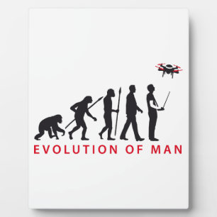 Evolution des Mannes, der die Drohne kontrolliert Fotoplatte