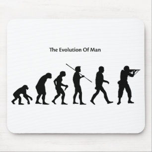 Evolution des Mannes (weißes) Sattrical Mousepad
