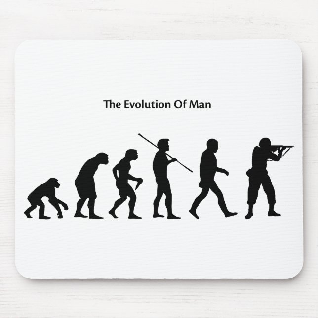 Evolution des Mannes (weißes) Sattrical Mousepad (Vorne)