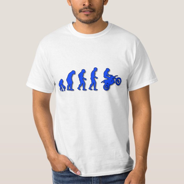 Evolution des Mannes zum Motorrad T-Shirt (Vorderseite)