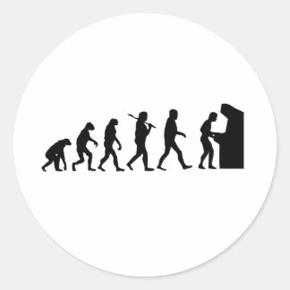 Evolution des Menschen Runder Aufkleber