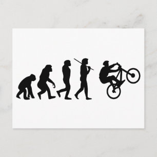 Evolution des Radfahrers Postkarte