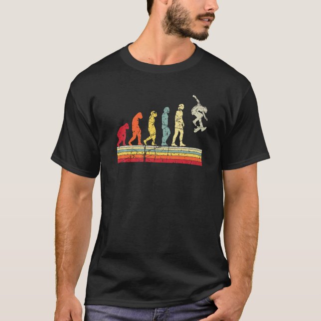 Evolution des Skateboardens des Vintagen Skate T-Shirt (Vorderseite)