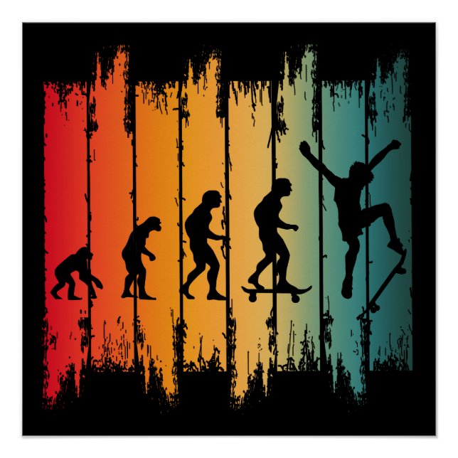 Evolution des Skateboarding-Skaters Poster (Vorderseite)