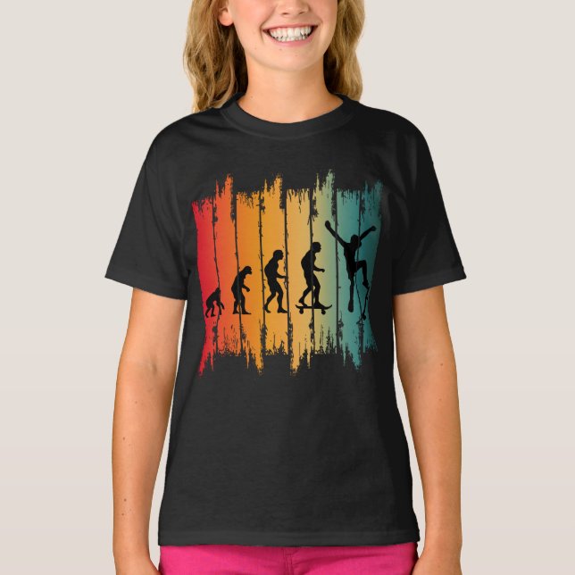 Evolution des Skateboarding-Skaters T-Shirt (Vorderseite)