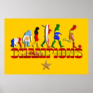 Evolution des spanischen Fußball Poster