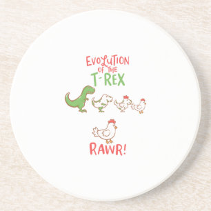Evolution des T-Rex RAWR! Funny Dino Chicken Getränkeuntersetzer