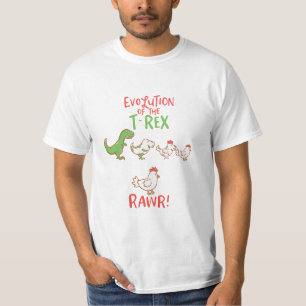 Evolution des T-Rex RAWR! Funny Dino Chicken T-Shirt
