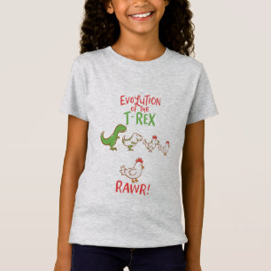 Evolution des T-Rex RAWR! Funny Dino Chicken T-Shirt