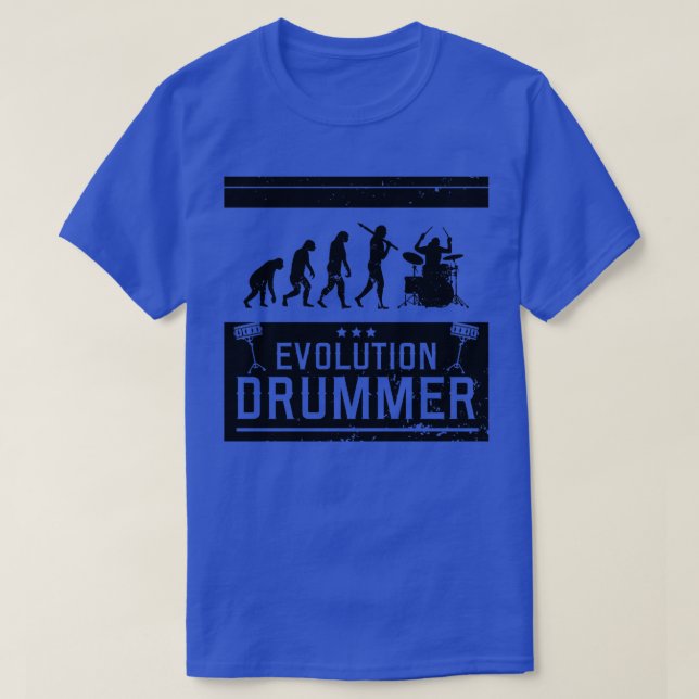 Evolution Drummer Drums Musician (1) T-Shirt (Design vorne)