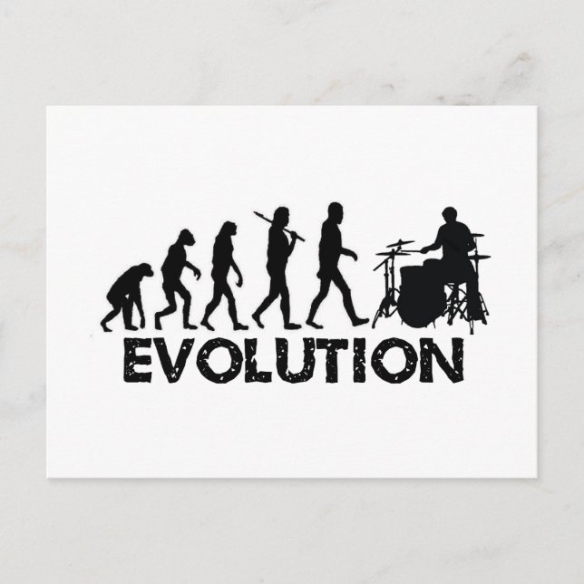Evolution eines Drummers Postkarte (Vorderseite)
