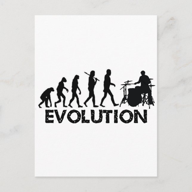 Evolution eines Drummers Postkarte (Vorderseite)