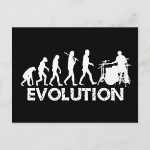 Evolution eines Drummers Postkarte