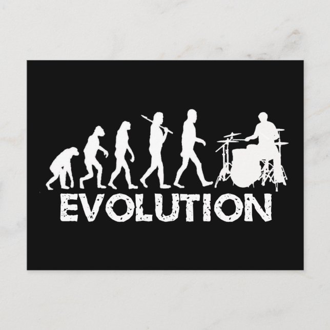 Evolution eines Drummers Postkarte (Vorderseite)