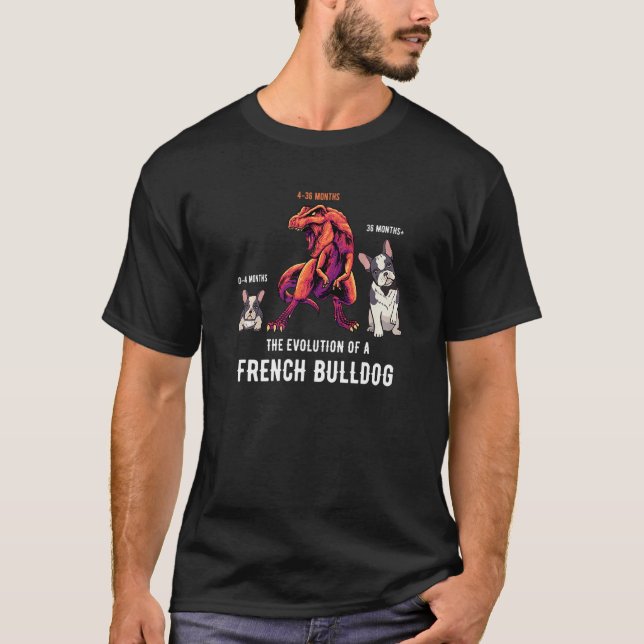 Evolution eines französischen Bulldoggen oder Evol T-Shirt (Vorderseite)