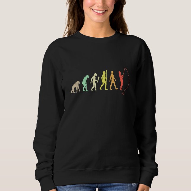 Evolution eines Mannes, der Fischfang rückwärts Vi Sweatshirt (Vorderseite)