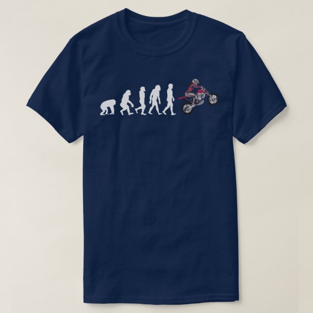 Evolution eines Motocross-Mädchens 1 T-Shirt (Design vorne)