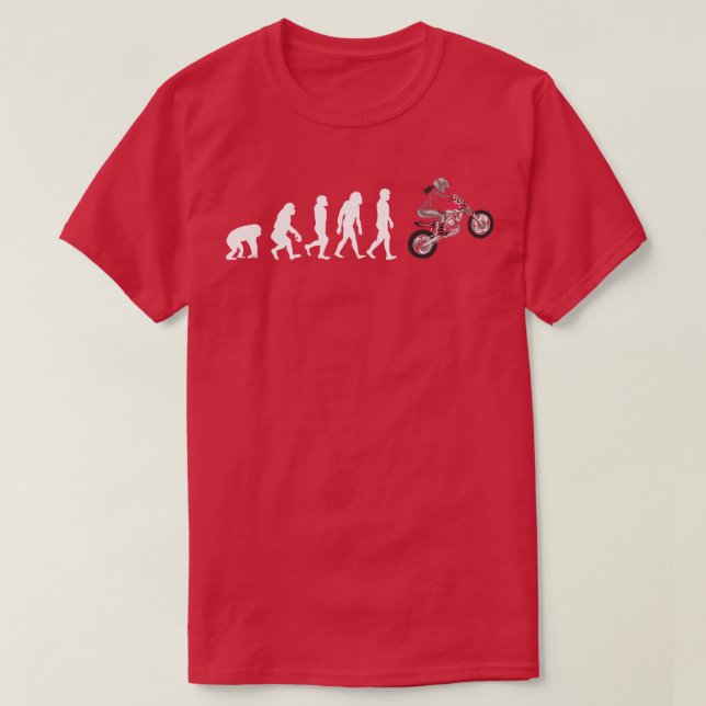 Evolution eines Motocross-Mädchens T-Shirt (Design vorne)