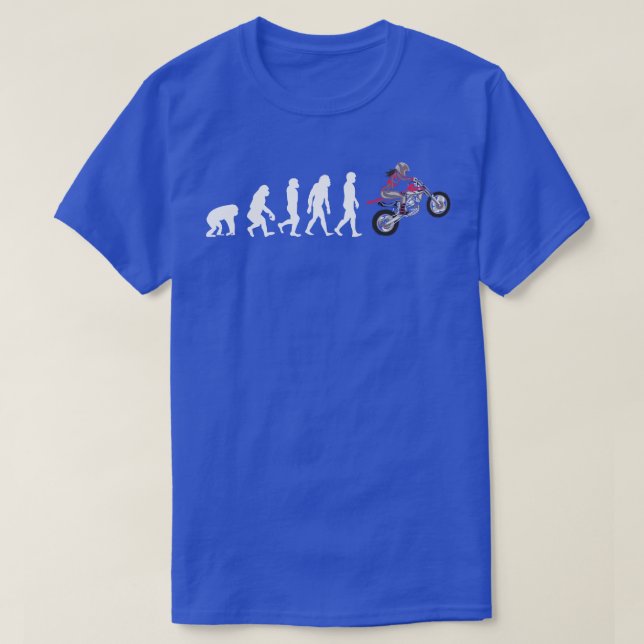 Evolution eines Motocross-Mädchens T-Shirt (Design vorne)