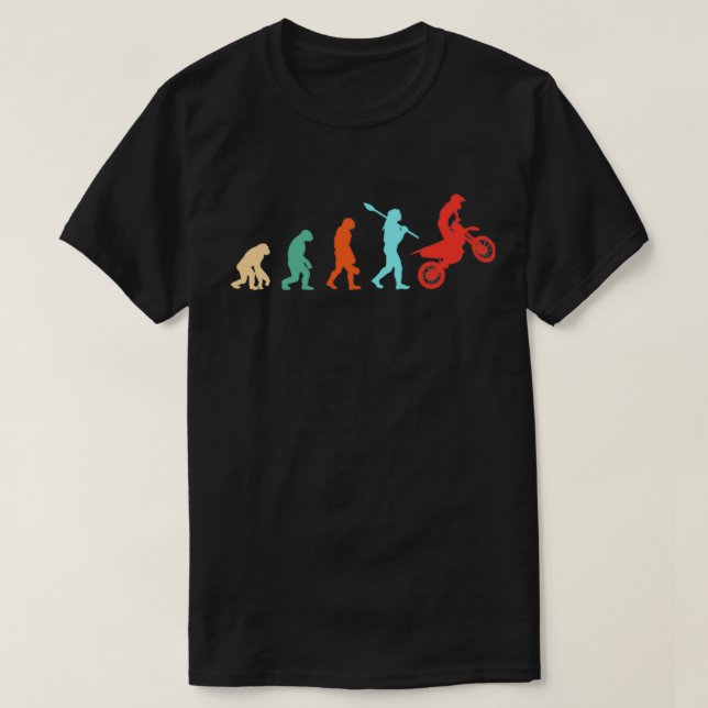 Evolution eines Motorradfahrers T-Shirt (Design vorne)
