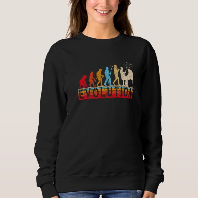 Evolution eines Pianisten im Retro-Stil Sweatshirt (Vorderseite)