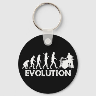 Evolution eines Schlagzeugers Schlüsselanhänger