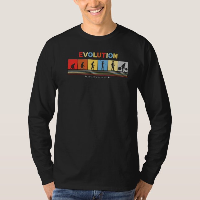 Evolution eines Strongman Retro-Look des 70er Str. T-Shirt (Vorderseite)
