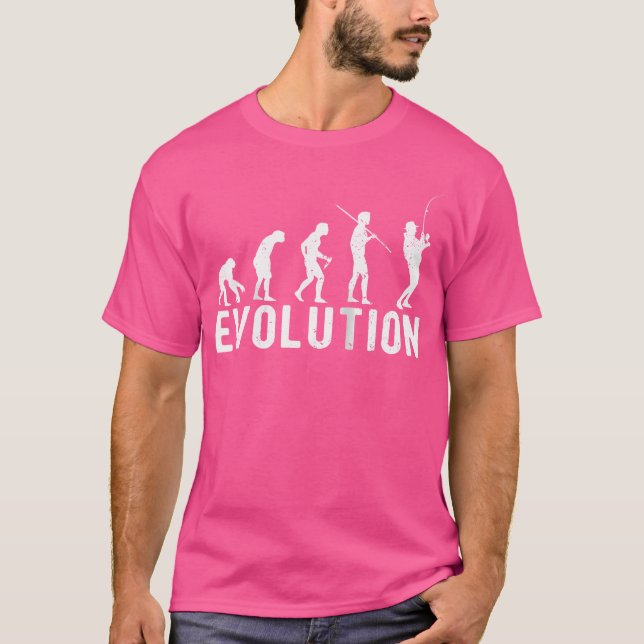 Evolution Fisher Hobby Funny Baseball T-Shirt (Vorderseite)