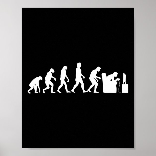 Evolution Funny Retro Video Game Gamer Nerd Gesche Poster (Vorne)