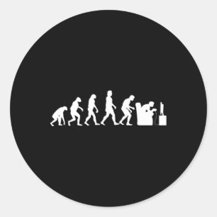 Evolution Funny Retro Video Game Gamer Nerd Gesche Runder Aufkleber