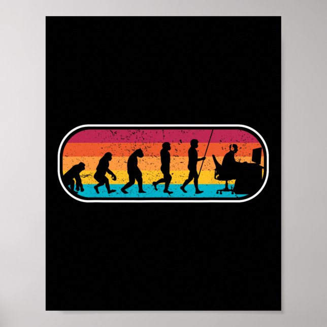 Evolution Gamer Computerfreak Geek Nerd PC-Spiel  Poster (Vorne)