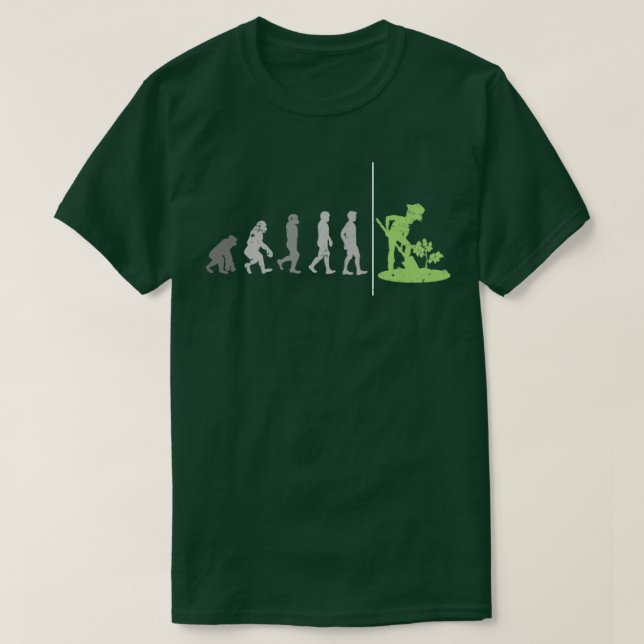 Evolution Gartenarbeit T-Shirt (Design vorne)
