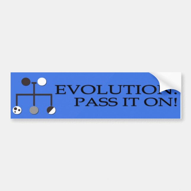 Evolution: Geben Sie sie weiter! Autoaufkleber (Vorne)