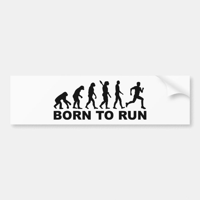 Evolution geboren zu laufen autoaufkleber (Vorne)