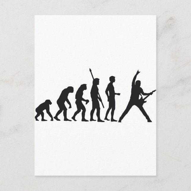 Evolution-Gitarre Postkarte (Vorderseite)