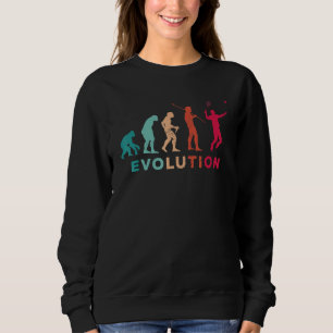 Evolution Grafik Badminton Spieler Federball Sport Sweatshirt