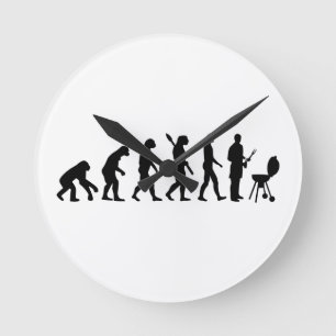 Evolution GRILLEN-Koch Runde Wanduhr