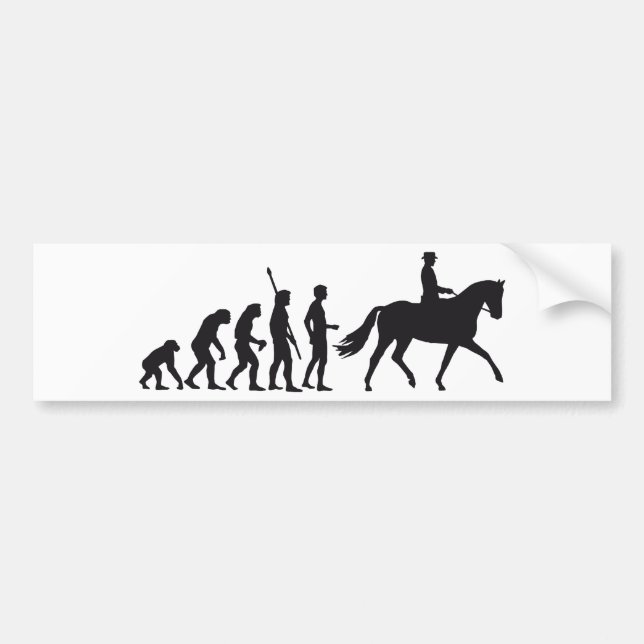 evolution horse riding autoaufkleber (Vorne)