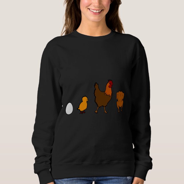 Evolution Huhn Sweatshirt (Vorderseite)