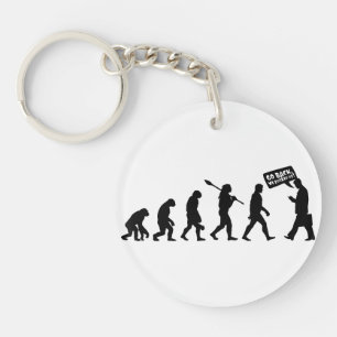 Evolution Ironie-Silhouette Schlüsselanhänger