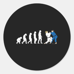 Evolution Judo Judoka Taekwondo Karate Aikido Runder Aufkleber