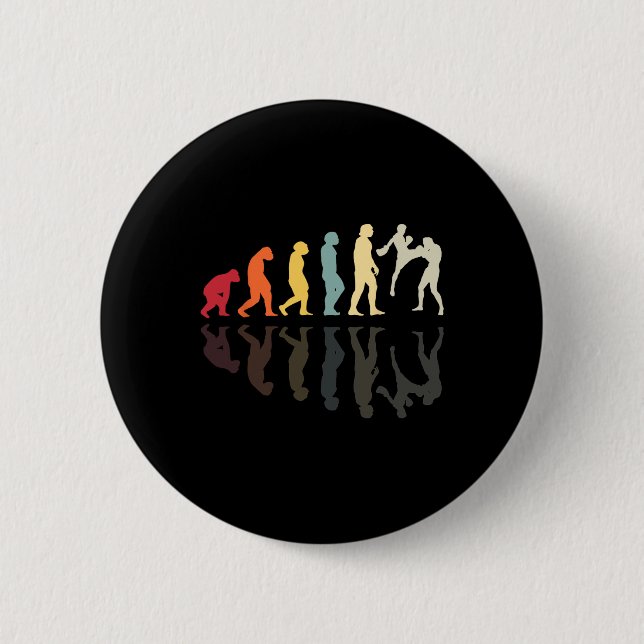 Evolution Kickboxen Kampfsport Knockout Faustkampf Button (Vorderseite)
