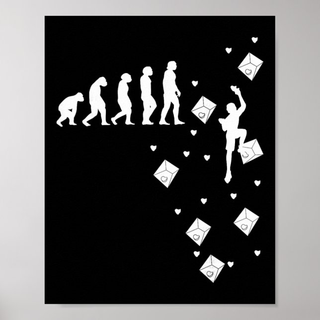 Evolution Klettern Sportklettern Bouldern Klettern Poster (Vorne)