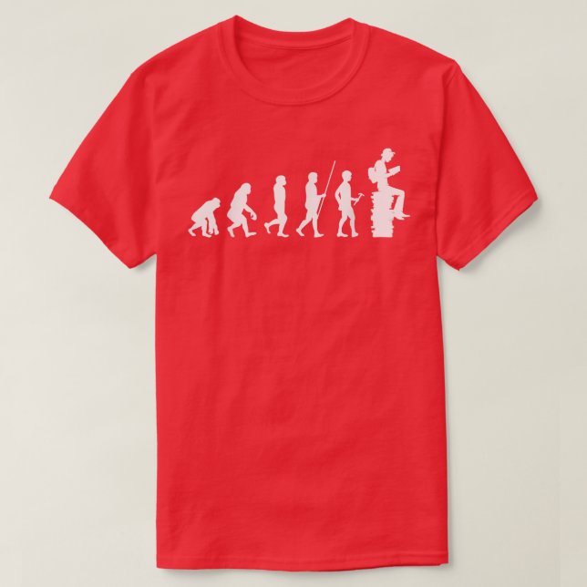 Evolution lesen Buchwurmbücher Lover Libre T-Shirt (Design vorne)