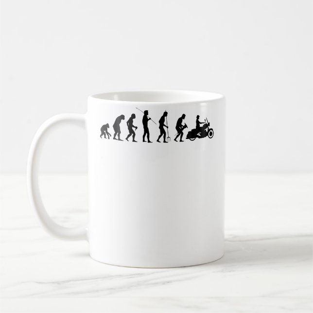 Evolution Motorradfahrer Motorradfahrer Motorrad Kaffeetasse (Links)